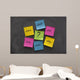 sticky note mind map with questions on a blackboard Wall Mural