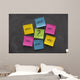 sticky note mind map with questions on a blackboard Wall Mural