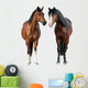 Two Horse Standing White Wall Decal Sticker Set