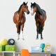 Two Horse Standing White Wall Decal Sticker Set