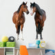Two Horse Standing White Wall Decal Sticker Set