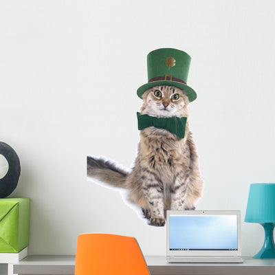Cute St Patrick's Day Wall Decal shown on a wall