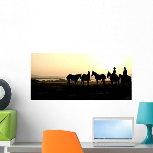 Cowboy and Sunrise Wall Decal