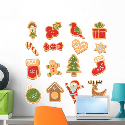 Christmas Cookies Set Ginger Wall Decal shown on a wall