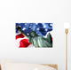 NY Statue of Liberty against a flag of USA Wall Mural