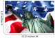 NY Statue of Liberty against a flag of USA Wall Mural