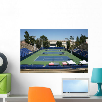 Tennis Court Wall Mural shown on a wall