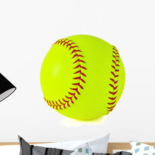 Yellow Softball Wall Decal