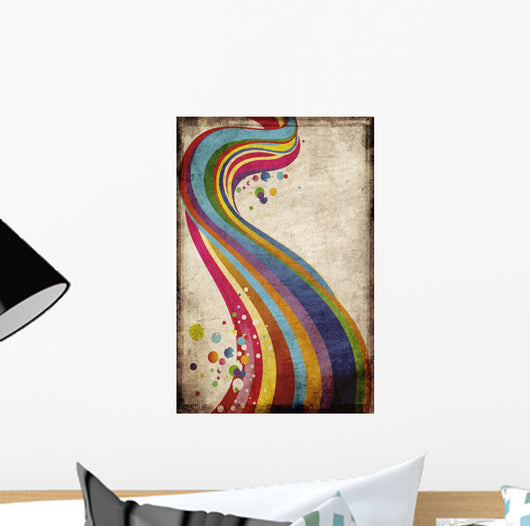 Grungy rainbow Wall Mural