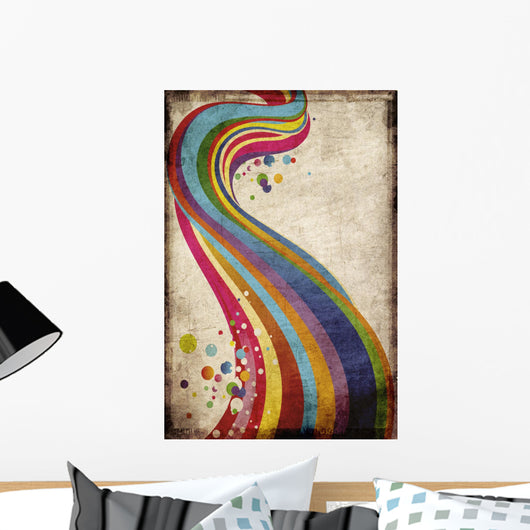 Grungy rainbow Wall Mural