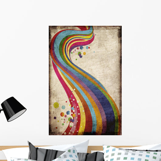 Grungy rainbow Wall Mural
