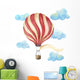 Watercolor Red & White Hot Air Balloon Wall Decal Sticker Set