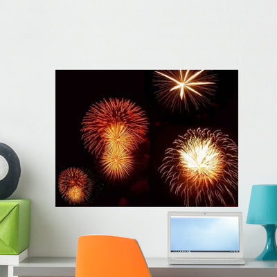 Fireworks 2 Wall Decal shown on a wall