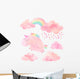 Pink Clouds Watercolor Unicorn Wall Decal Sticker Set