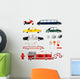 Watercolor Emergency Vehicles Cars Wall Decal Sticker Set