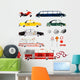 Watercolor Emergency Vehicles Cars Wall Decal Sticker Set