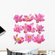 Nine Lilies Lotus Flowers Wall Decal Sticker Set