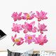 Nine Lilies Lotus Flowers Wall Decal Sticker Set