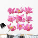 Nine Lilies Lotus Flowers Wall Decal Sticker Set