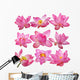 Nine Lilies Lotus Flowers Wall Decal Sticker Set