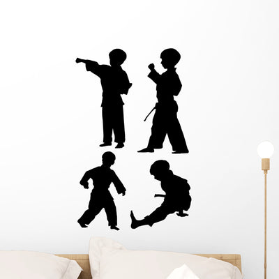 Martial Arts Wall Mural shown on a wall