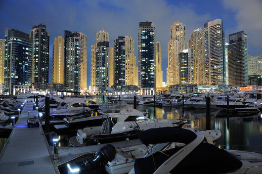 Dubai Marina at night, United Arab Emirates Wall Mural