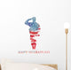 Veterans Day American Flag Wall Decal