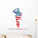 Veterans Day American Flag Wall Decal