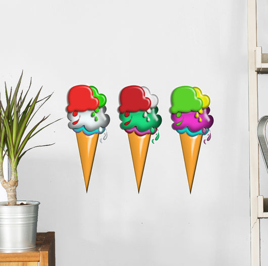 Set of Cartoon Icecreme Wall Decal