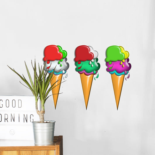 Set of Cartoon Icecreme Wall Decal