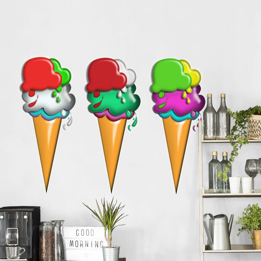 Set of Cartoon Icecreme Wall Decal