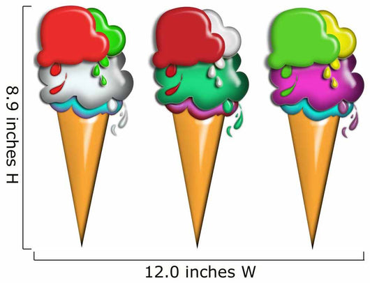 Set of Cartoon Icecreme Wall Decal