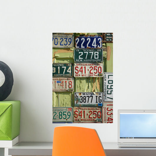 antique license plates Wall Mural
