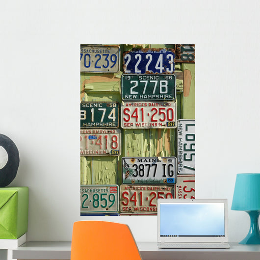 antique license plates Wall Mural