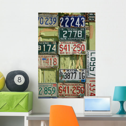antique license plates Wall Mural