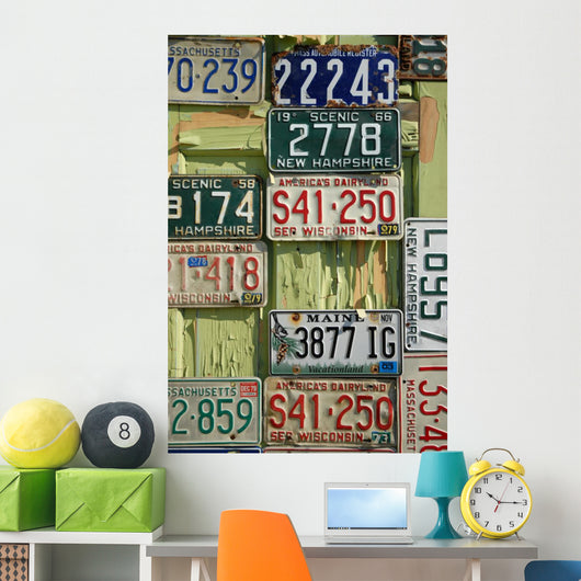 antique license plates Wall Mural
