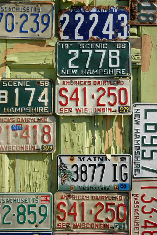 antique license plates Wall Mural