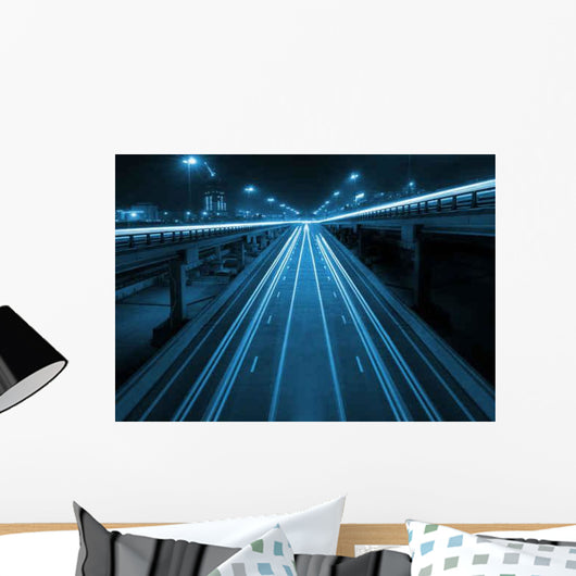 Night Highway with Viaducts Wall Decal