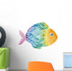Rainbow Watercolor Fish Wall Decal