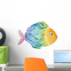 Rainbow Watercolor Fish Wall Decal