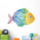 Rainbow Watercolor Fish Wall Decal