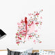 Cherry blossom and bird background Wall Mural