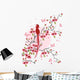 Cherry blossom and bird background Wall Mural