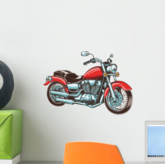 Hand-drawn Vintage Motorcycle Classic Wall Decal