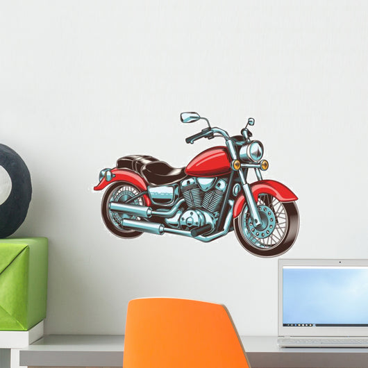 Hand-drawn Vintage Motorcycle Classic Wall Decal