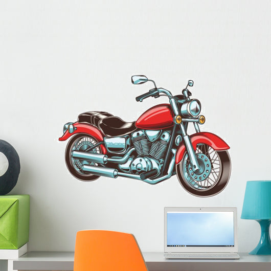 Hand-drawn Vintage Motorcycle Classic Wall Decal