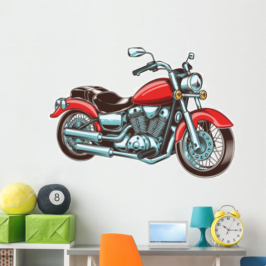 Hand-drawn Vintage Motorcycle Classic Wall Decal