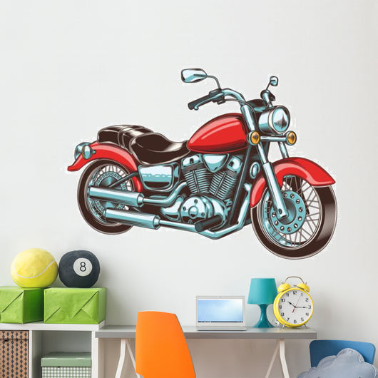 Hand-drawn Vintage Motorcycle Classic Wall Decal