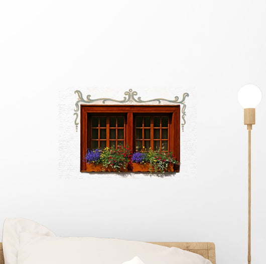 Colorful Flower Window Wall Decal