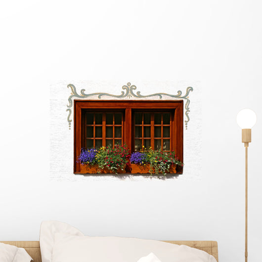 Colorful Flower Window Wall Decal